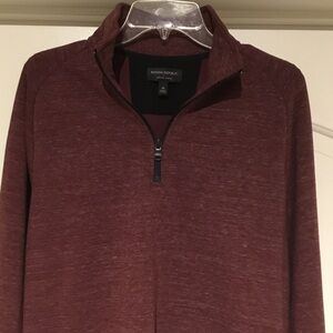 Banana Republic Men's Maroon Zip-Up Sweater